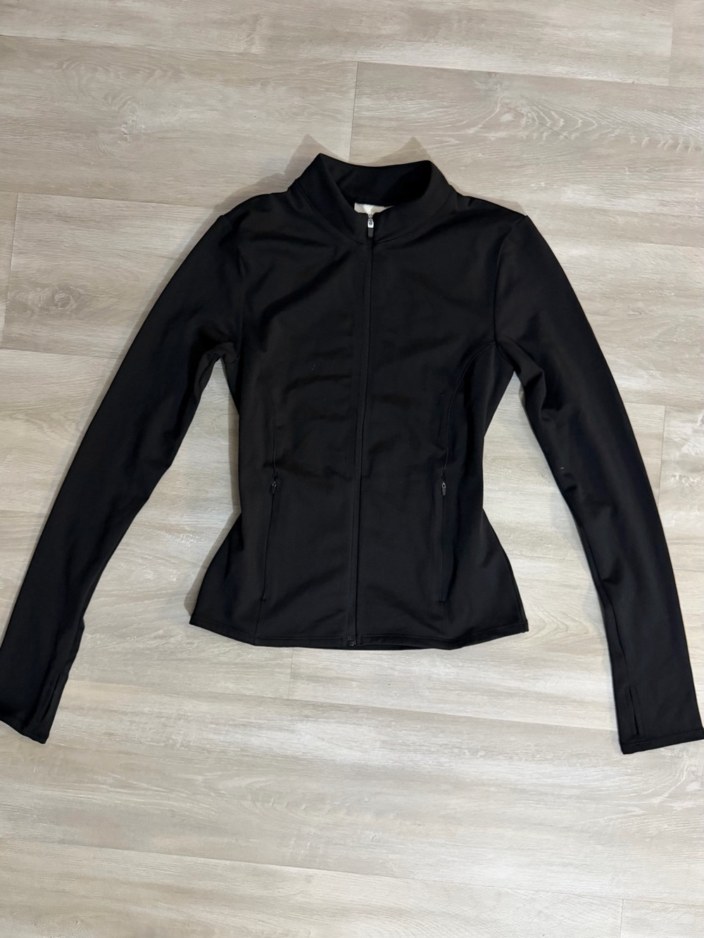 H&M Move Black Long Sleeve Zip-Front Athletic Jacket